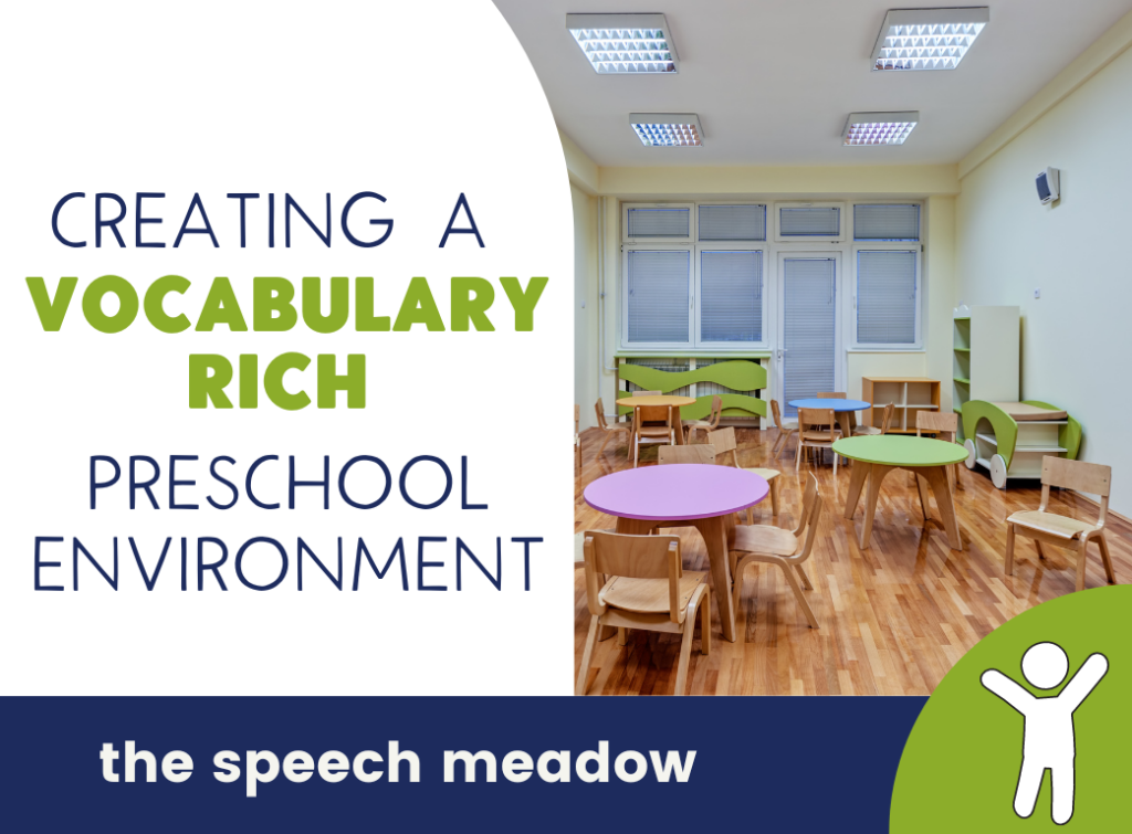 Creating a vocabulary rich preschool environment A picture of an empty preschool room