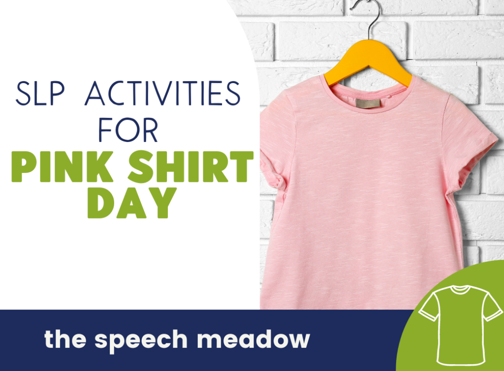 Activities for Pink Shirt Day with a picture of a pink shirt hanging on a rack