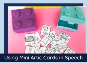 Picture of min artic cards with two small Lego boxes on a pink background.